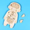 Human Internal Organ Puzzle Game Educational Human Body Structure Anatomy Puzzle Board Kids Toddlers Wooden Body Parts Matching Learning STEM Toy