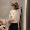 Lace Shirt Women's Summer Korean Version Fairy Style Short Sleeved Hollow Out Small Shirt Temperament Chiffon Top