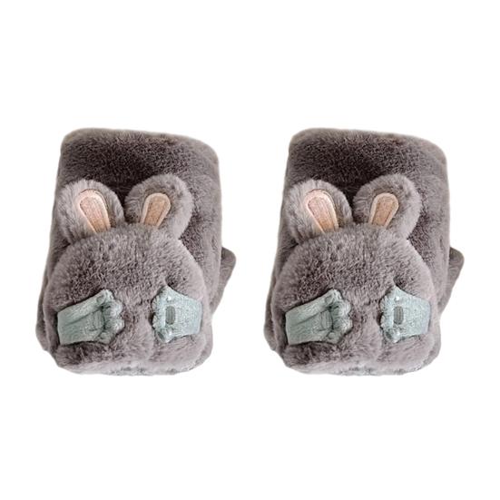 Women Winter Plush Gloves Thickened Warm Fuzzy Rabbit Mittens Girls Convertible Winter Fingerless Mittens for Cycling Outdoor Exercise