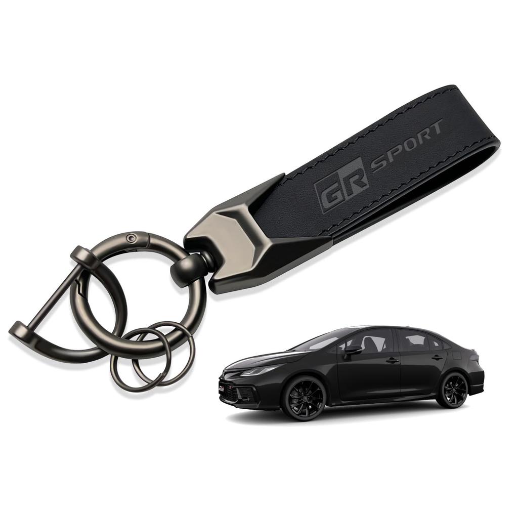 MiJuduo Compatible with For All New GR Genuine Car Key Key Key Car Carabiner Good To the Prevents Black Toyota, Series, Leather, Chain, Ring, Chain,