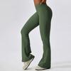 New Crossover Waist Sexy Nude Yoga Trousers Thin High Waist Hip Lift Sports Fitness Flare Trousers Female