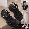 Small Raise The Bottom Sandals Women's Summer Casual All-Matching Chunky Heel Beach Shoes