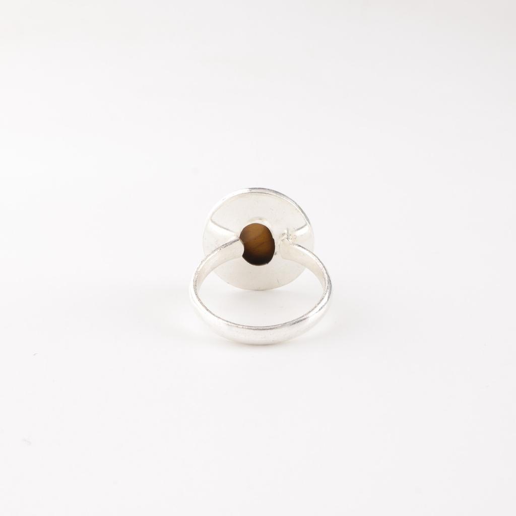 Овальный Желтый Тигровый Глаз Драгоценный Камень 925 Стерлинговое Серебро Ювелирные Изделия Целебный Камень Кольцо RR-62-32