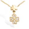 [M6221] - White Gold 'Clover' Gold-Plated Necklace - 16x8 Mm