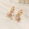 1 Pair Fashion Zircon Snowflake Imitation Pearls Dangle Earrings for Women Daily Jewelry Christmas Party Accessories