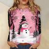 Long Sleeve Shirts For Women Cute Print Graphic Tees Blouses Casual Plus Size Basic Tops Pullover Christmas