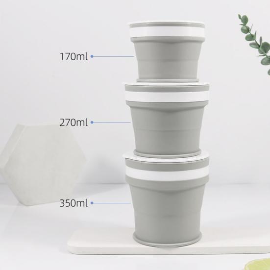 170ml/270ml/350ml Water Cup Foldable Detachable Silicone Food Grade Drink Mug Household Supplies