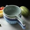 Sink Water Filter Kitchen Drainer Basket Plastic Washing Colander Strainer Food Handle Fruit Draining Bowl Vegetable