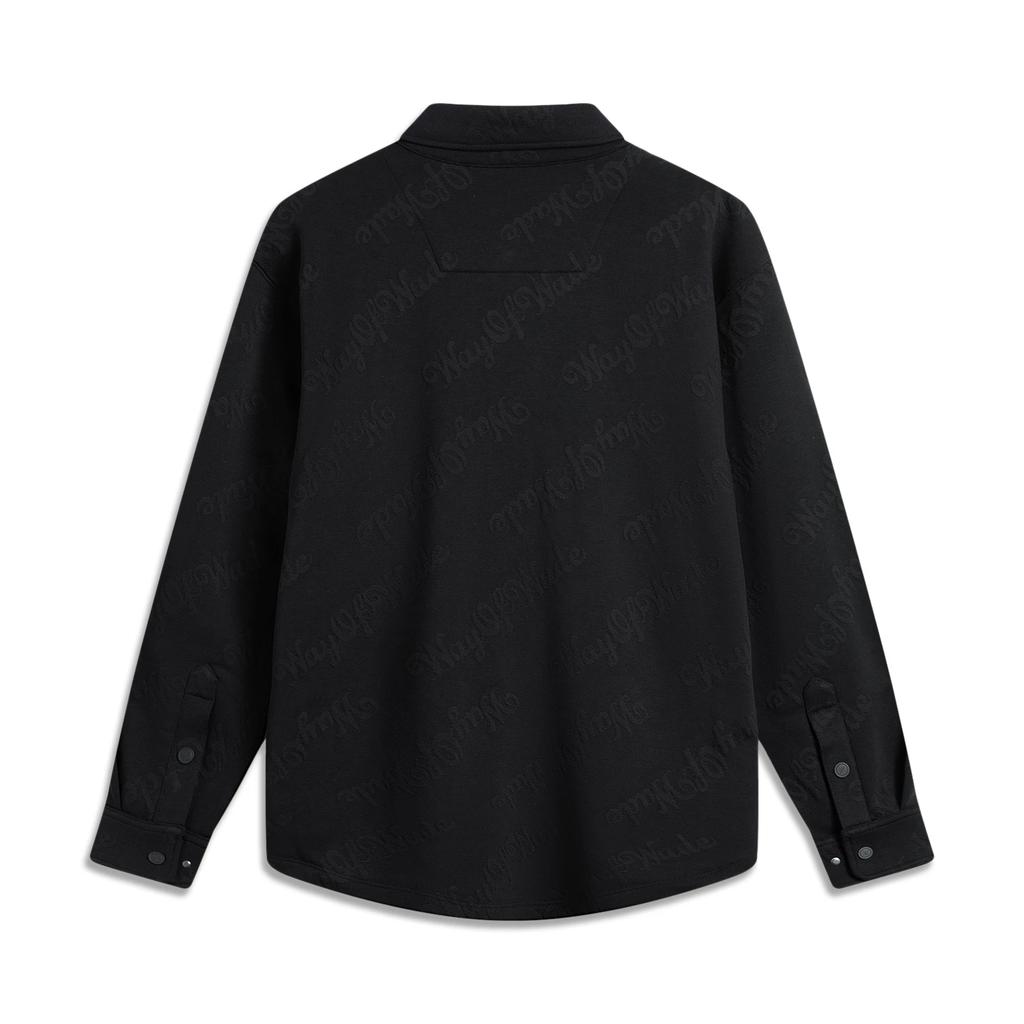 Li-Ning Letter Single-Breasted Lapel Loose Long Sleeve Jacket Men Jacket Black AFDV547-1