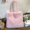 2025 Autumn New Plush Handbag Simple Fashion Furry Women's Bag High Value Fashion Shoulder Bag Bag