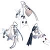 Y2K Star Heart Leather Bag Pendant Keychain Ins Style Girly Keyring Car Key Holder Backpack Hanging Decoration Key Accessories