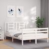 VidaXL Bed Frame with Headboard White 140x190 Cm Solid Wood 3194682
