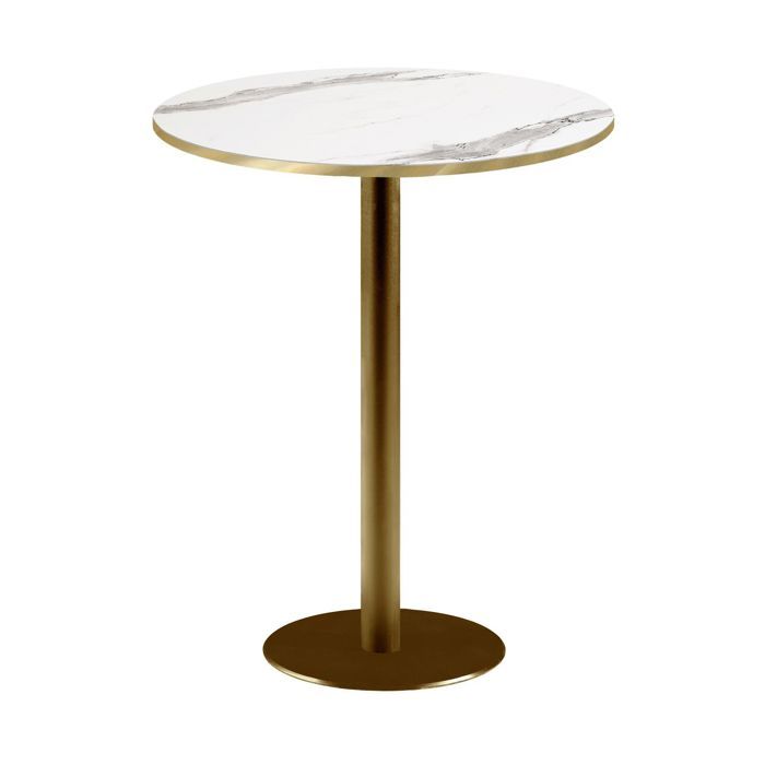 Round High Table Ø 60 Cm Rome Bistro White Marble