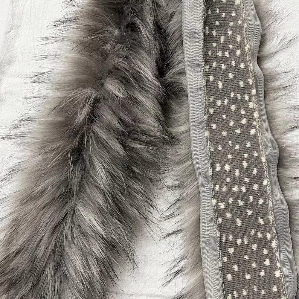 1M Fluffy Trim Imitation Raccoon Artificial Fur Stripe Decoration New Big Fur Collar
