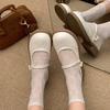 Black Retro French Thick Heel Light Mouth Single Shoes Women's Summer 2025 New with Skirt Heightening Soft Sole Mary Jane Shoes