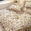 French Retro Light Luxury Washed Cotton Four Piece Set Bedroom Lace Duvet Set Single Bedding Set Dormitory Bed Linen