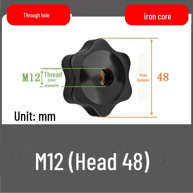 Plum Handle Nut Head Hand Screw for Through/Blind Holes, Sizes M4-M12