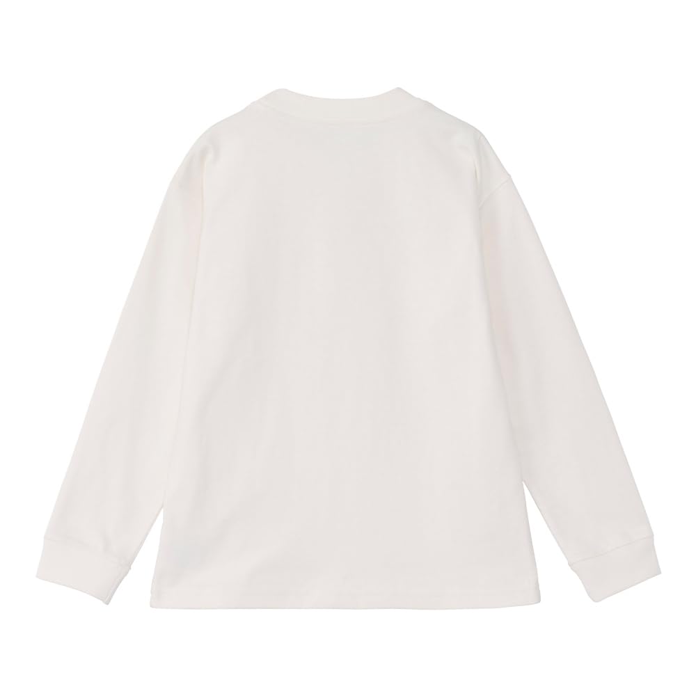 The North Face Long Sleeve Pocket Organic Size 140 Kids' Tee, Unisex, Cotton, Off-White,