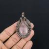 Rose Quartz Jewelry, 999 Copper Wire Wrapped Pendant Handmade Gemstone Jewelry, Gifts For Wife Brand New Pendant