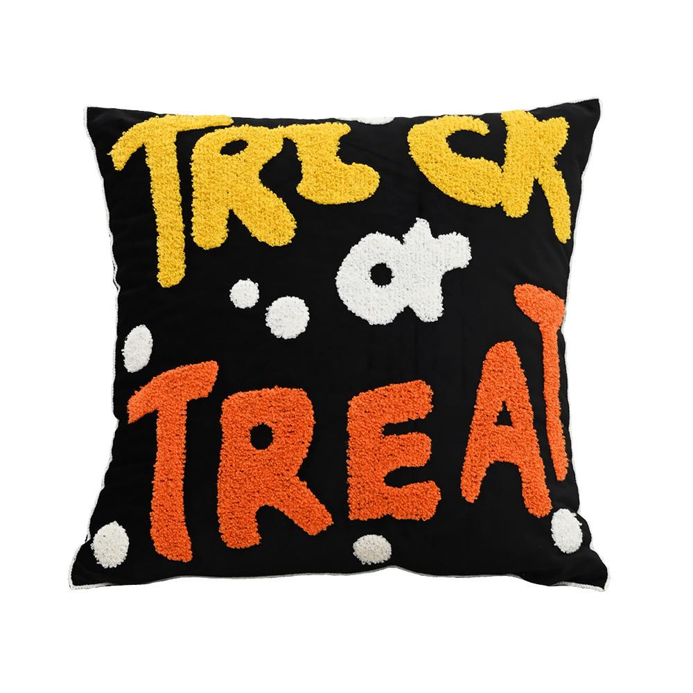 Halloween Pillow Cover, Halloween Embroidery Pillowcase,  Family Party Pumpkin  Decoration Pillowcase, Cushion Cover