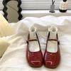 Round Head French Silver Flat Mary Jane Single Shoes Women's 2025 Spring and Summer New Skirt Japanese Jk Small Leather Shoes
