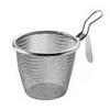 Deep Fryer Basket Round 304 Stainless Steel Fry Baskets with Handle for French Chips Onion Rings