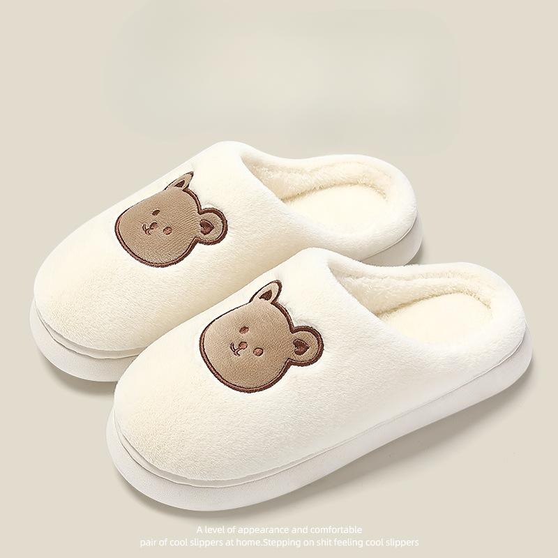 Order Two Size Up 1 Pair Lightweight Women Home Slippers Soft Bottom Durable Cute Pattern Fluffy Home Slippers
