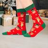 1 Pair Winter Socks Cartoon Snowman And Letter Print Warmth Retention