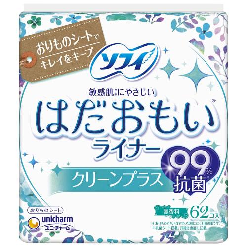 Sofy Hadaomoi Liner Clean Plus, 62 Sheets