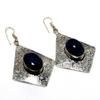 Lapis Lazuli Gemstone 925 Silver Plated Handmade Jewelry Earring 2.65"
