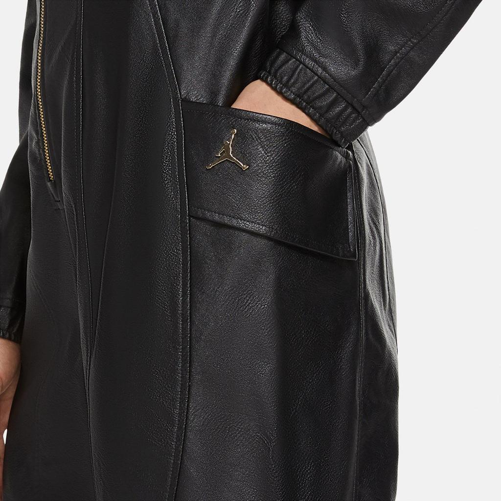 Jordan Court-To-Runway High-Neck Zip-Up Solid Jumpsuit Women Jumpsuit Black CW6476-010