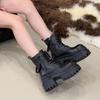 British Style Versatile and Comfortable Martin Boots Women's Small Thick-soled Heightening Women's Short Boots 2025 Autumn and Winter New