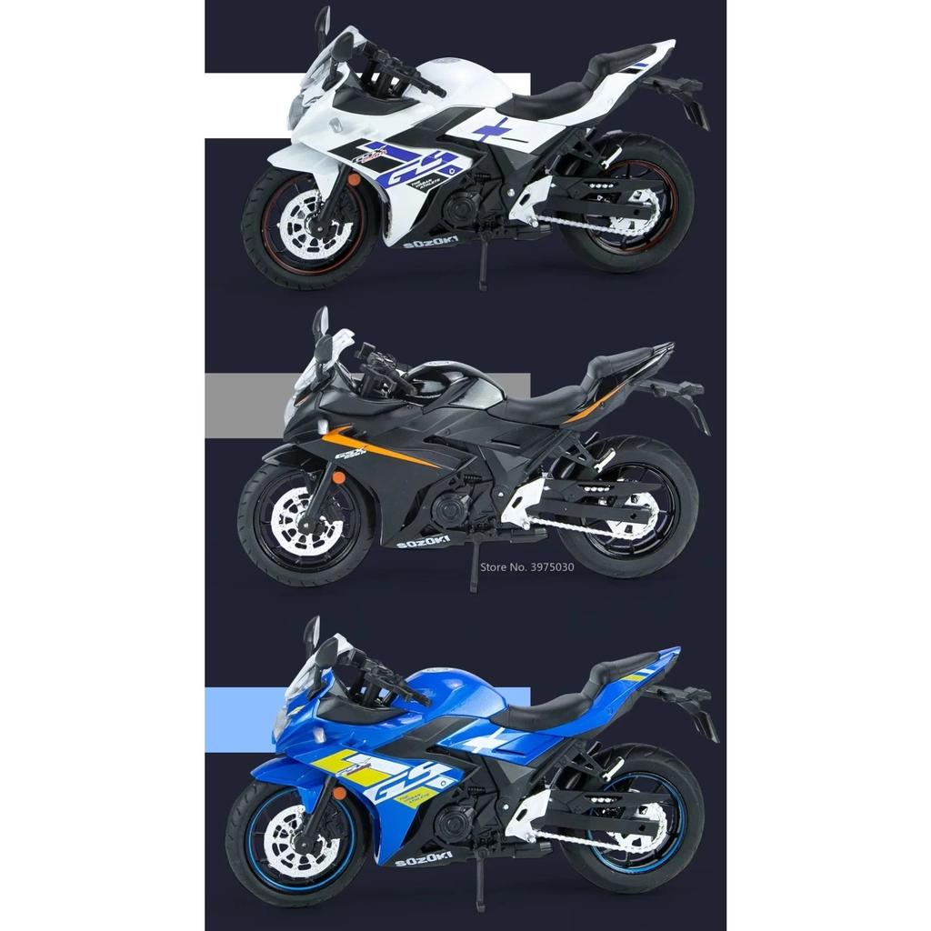 1/12 Scale Suzuki GSX-250R Metal Model Toy Alloy Diecast Motorcycle Simulation Toy with Light Sound Collection for Children Gift
