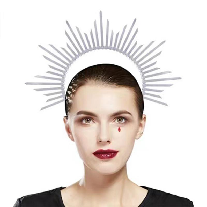 Sun Goddess Baroque Tiara Crown Spiked Halocrown Headpiece Mary Halocrown Headband Halocrown Greek