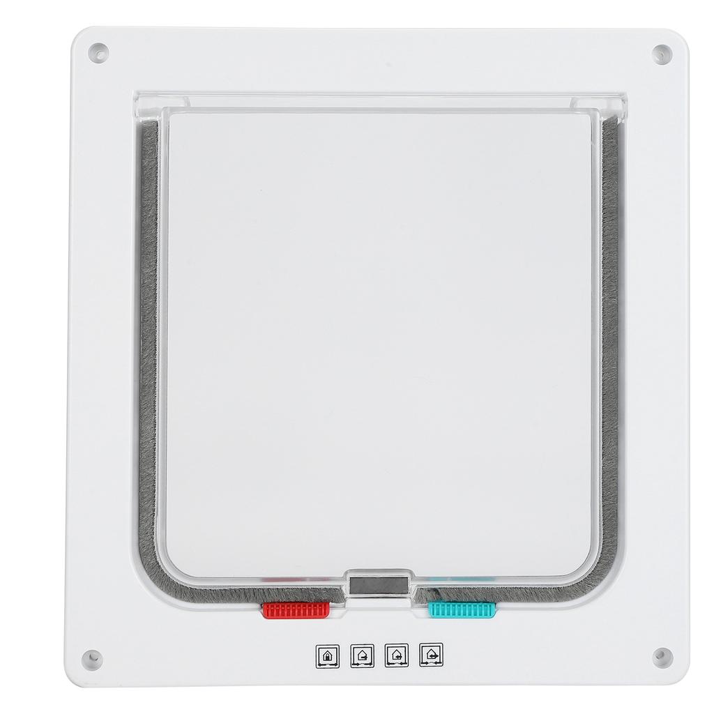 Cat Lock Security Flap Door Cat Flip Door Plastic Small Pet Gate Household Pet SuppliesWhite M