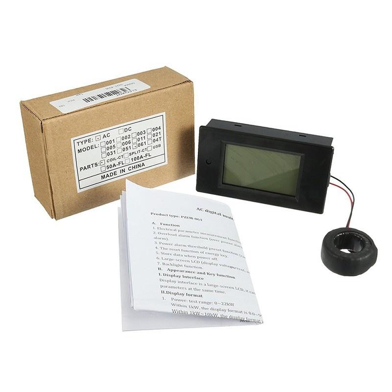 AC Voltage Meters 100A/80~260V Power Energy Analog Voltmeter Ammeter Watt Current LAmps