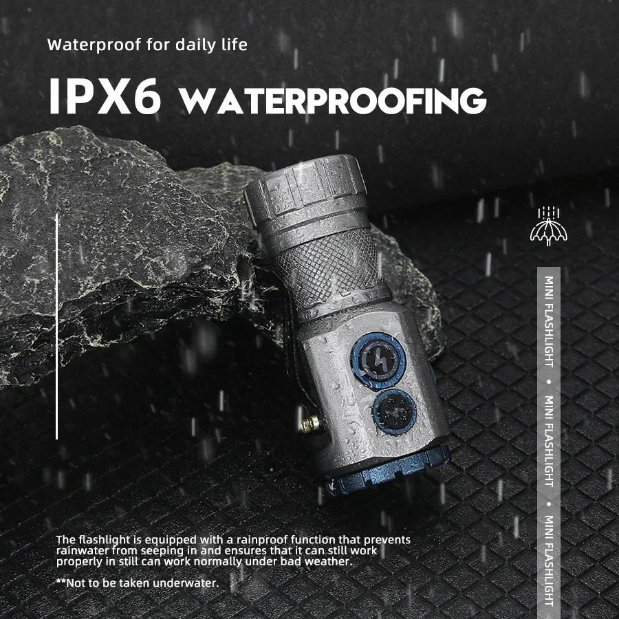 Powerful Mini LED Flashlight with RGB Light Al Alloy Pocket Torch Rechargeable Waterproof Hiking Camping Flash Light with Magnet