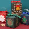 4pcs Christmas Paper Box with Window Handle Candy Gift Packaging Box Bag For New Year Navidad Gifts Home Xmas Decoration