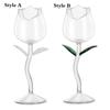 For Party Home Decor Juice Cocktail Champagne Glass Rose Flower Shape Red Wine Glass Goblet