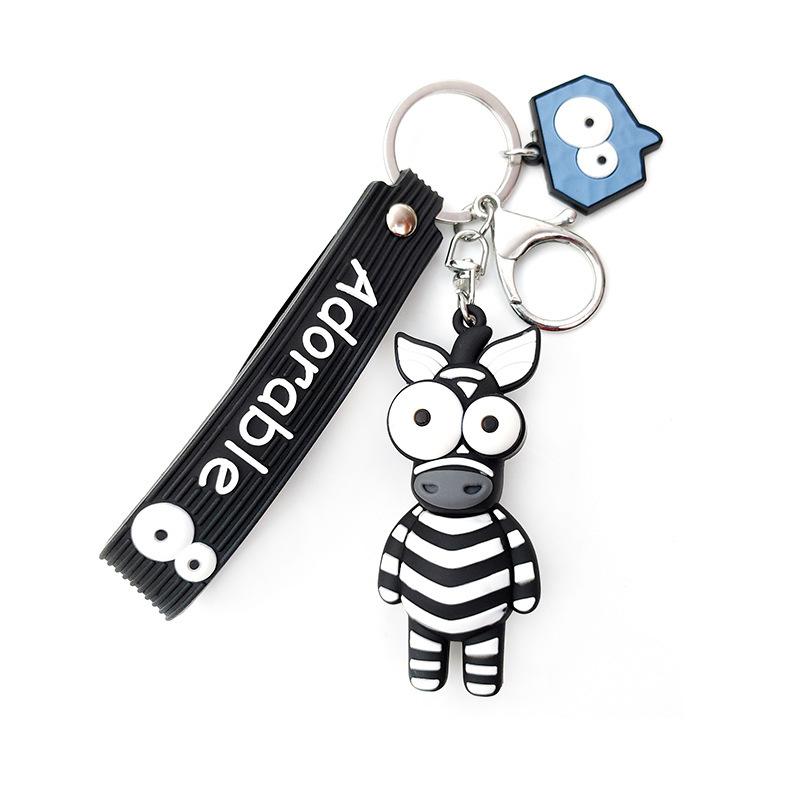 Cartoon Keychain Women Men Zebra Giraffe Keychain Funny Toy Car Accessories Gifts Novelty