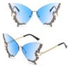 Eyewear Diamond Ladies Shades Bling Sun Glasses Butterfly Sunglasses Purple Sunglasses for Women