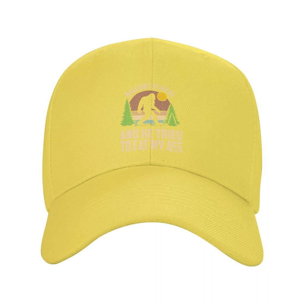 Classic Bigfoot Is Real And He Tried To Eat My Ass Baseball Cap Unisex Women Custom Adjustable Unisex Dad Hat Hip Hop Snapback Caps