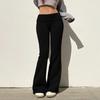 Women's Fashion Solid Color Casual Pants Low Waist All-match Flared Pants Slim Fit Yoga Pants