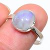 Natural Rainbow Moonstone Gemstone 925 Sterling Silver Jewelry Ring Size 10 W4D19
