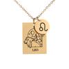 Htpwe Stainless Steel Twelve Zodiac Signs Pendant Necklace Women's Plated 18k Gold Couple Holiday Gift Necklace Party Zircon