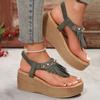 Wedges Sandals Women Flip Flop Summer Shoes Women Platform Shoes Bead Slip On Sandals Sexy Luxury Designer Sandals De Mujer