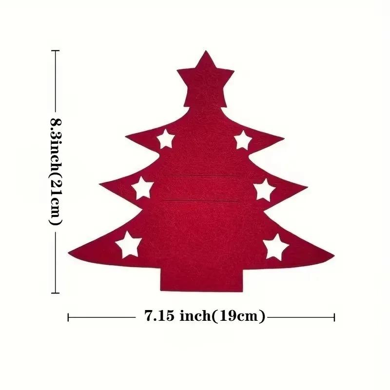 1-20PCS Christmas Tableware Set - Felt Silverware Pockets with StarDesign for Holiday PartiesChristmas Table Decor CutleryHolder