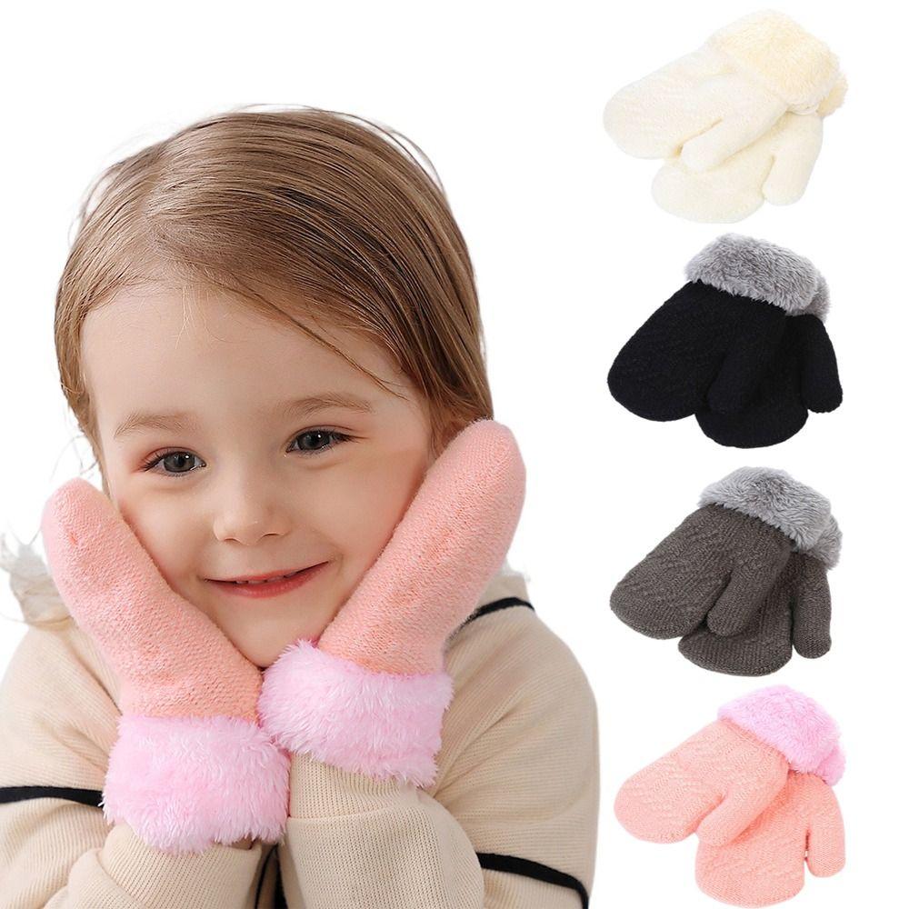 Thick Kids Gloves Plus Velvet Baby Gloves Keep Finger Warm Warm Mittens  Baby Kids