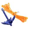 Marine Folding Anchoring Kit 4‑Tine Anchor Rope Hook Watercraft Acc for Boats Kayak Canoe Sailboat