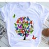Short Sleeved Butterfly Tree Casual Short Sleeved Women's Casual 3D T-shirt Women's T-shirt